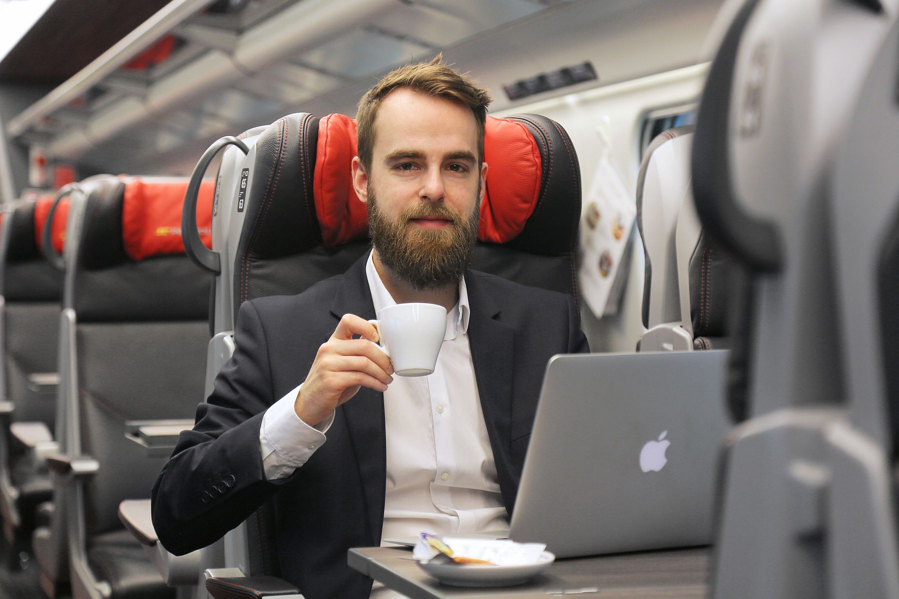 Passenger in a train