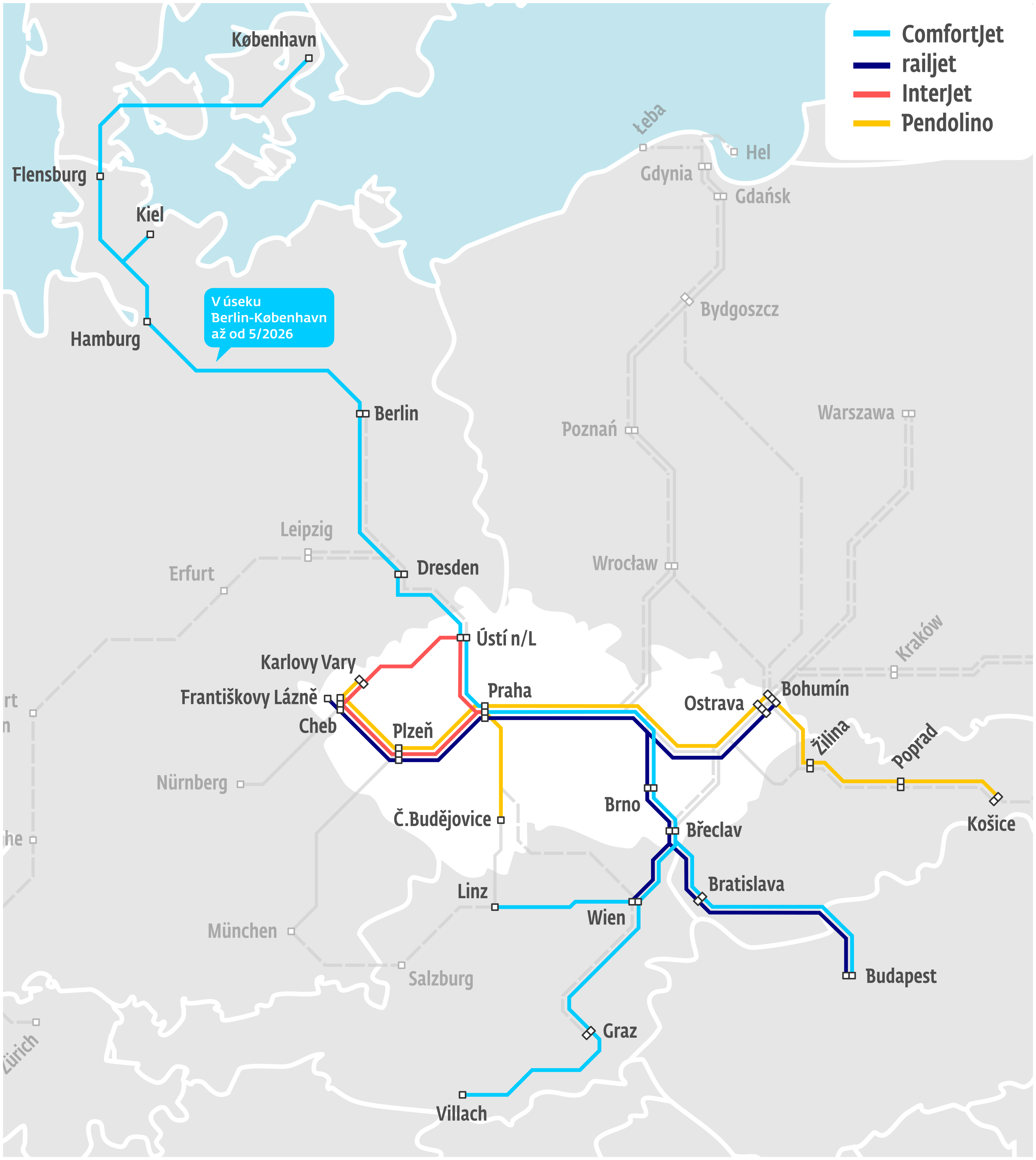 Nasazení moderních vlaků v roce 2026